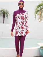 Burkini plage 3 pièces style Hawaii, confortable et élégant