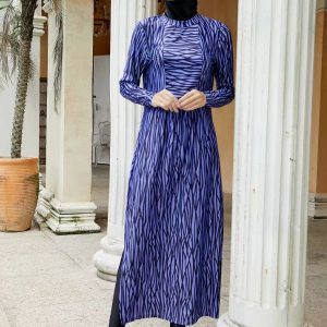 Burkini bleu femme, style élégant et moderne