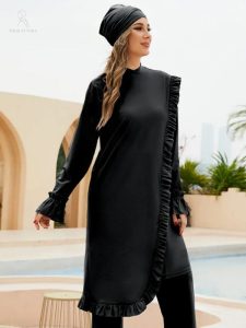 Modèle Rokaya, burkini élégant pour la plage et la piscine