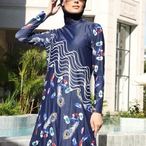 Burkini 3 pièces Plume de Paon, élégant et stylé