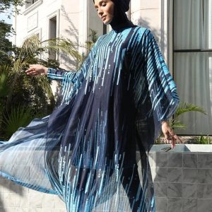 Burkini 4 pièces "Vagues d'Azur" pour une baignade élégante
