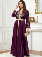 Caftan mariage élégant en teintes améthystes