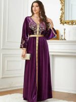 Vêtement de mariage algérien, caftan améthysté