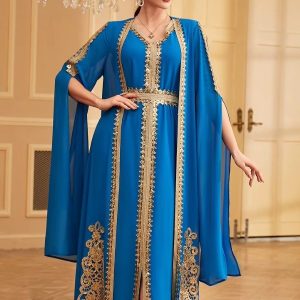 Caftan algérien mariage Azur Doré