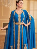 Caftan Azur Doré, élégant et traditionnel