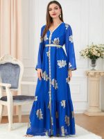 Caftan algérien mariage bleu royal