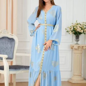 Caftan algérien mariage Ciel Doré élégant