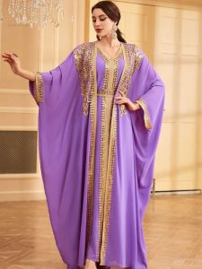 Modèle de caftan "Perle de l’Améthyste" en améthystes
