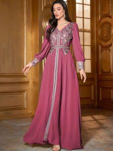Caftan féminin décoré, style andalou