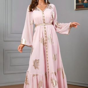 Caftan algérien mariage Rose Perlé