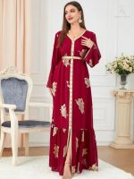 Caftan Rubis d'Or pour cérémonie élégante