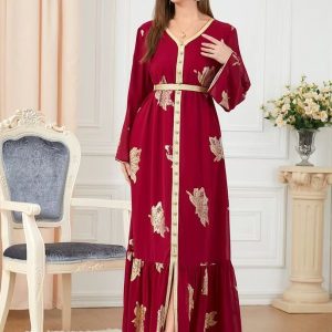 Caftan Rubis d'Or pour cérémonie élégante