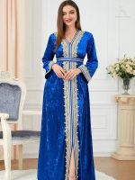 Caftan sophistiqué en velours pour femmes
