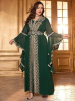 Modèle de caftan vert, idéal pour les occasions spéciales