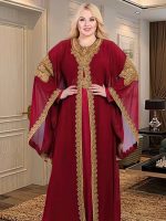 Caftan rubis femme style palais d'Orient