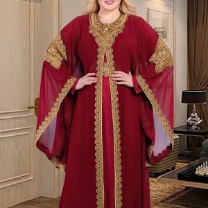 Caftan rubis femme style palais d'Orient