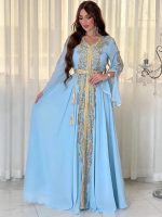 Caftan Layali Azure élégant pour femme