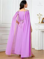 Caftan luxueux "Rose Orchidée" alliant confort et style