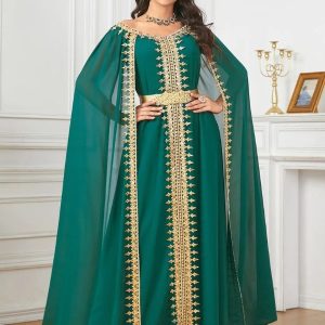 Caftan luxe Vert Saphir élégant et raffiné