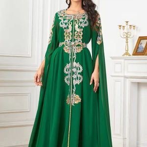 Caftan mariage Émeraude Royale élégant et raffiné