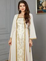 Caftan Ivoire pour une cérémonie nuptiale chic