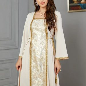 Caftan Ivoire pour une cérémonie nuptiale chic