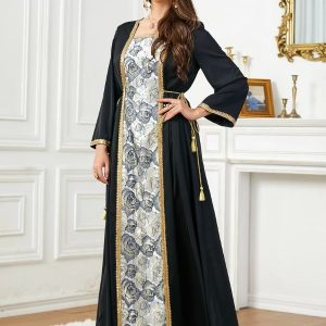 Caftan mariage Noir Royal élégant et raffiné
