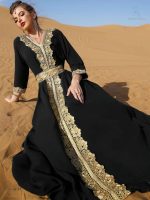 Caftan Noir Sahara pour une cérémonie chic