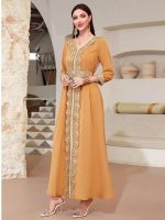 Caftan mariage Or Impérial élégant