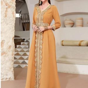 Caftan mariage Or Impérial élégant