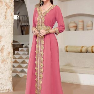 Caftan mariage en teinte rose antique, style chic