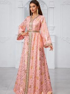 Robe traditionnelle mariée, style caftan Rose