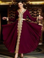 Caftan mariage Violet Impérial élégant et raffiné