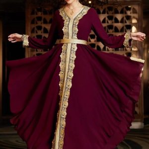 Caftan mariage Violet Impérial élégant et raffiné