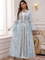 Caftan marocain Bleu Oujda élégant et traditionnel