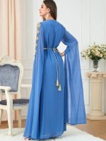 Caftan marocain bleu, allure sophistiquée et intemporelle