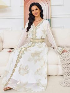 Caftan Éclat de Perle, style marocain unique et tendance