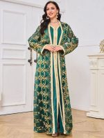 Caftan Émeraude, style marocain traditionnel