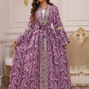 Caftan marocain Figuier Royal en tissu élégant