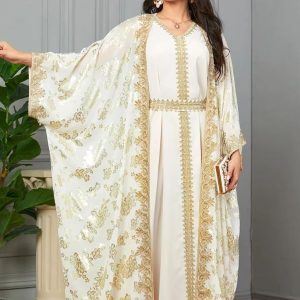 Caftan marocain Lalla Nour en tissu élégant