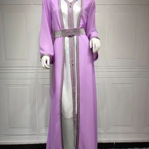 Caftan marocain Lavande Royale