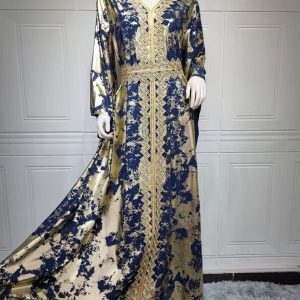 Caftan marocain luxe Assala royale en tissu raffiné