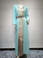 Caftan luxe menthe marocain élégant