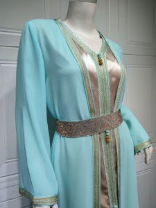 Veste traditionnelle marocaine en menthe