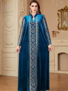 Robe traditionnelle marocaine bleu royal