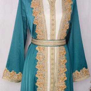 Caftan andalou vert pour cérémonie