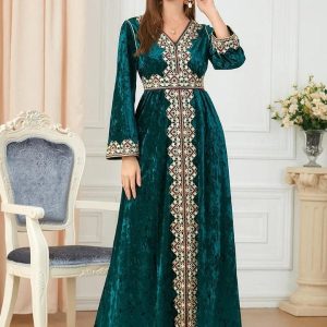 Caftan marocain mariage Émeraude Impériale