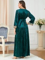 Élégant caftan de mariage en teinte émeraude