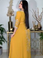 Style sophistiqué du Golfe, caftan idéal pour les mariages