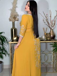 Style sophistiqué du Golfe, caftan idéal pour les mariages